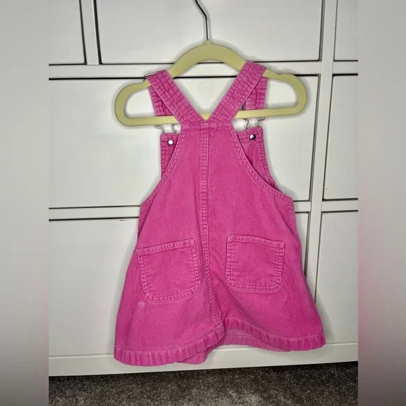 GAP Baby Girls’ Pink Corduroy Overall Jumper Dress 100% Cotton 12-18 Months - Picture 3 of 4